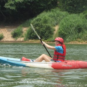 Kayaking around the Pak Ou Caves